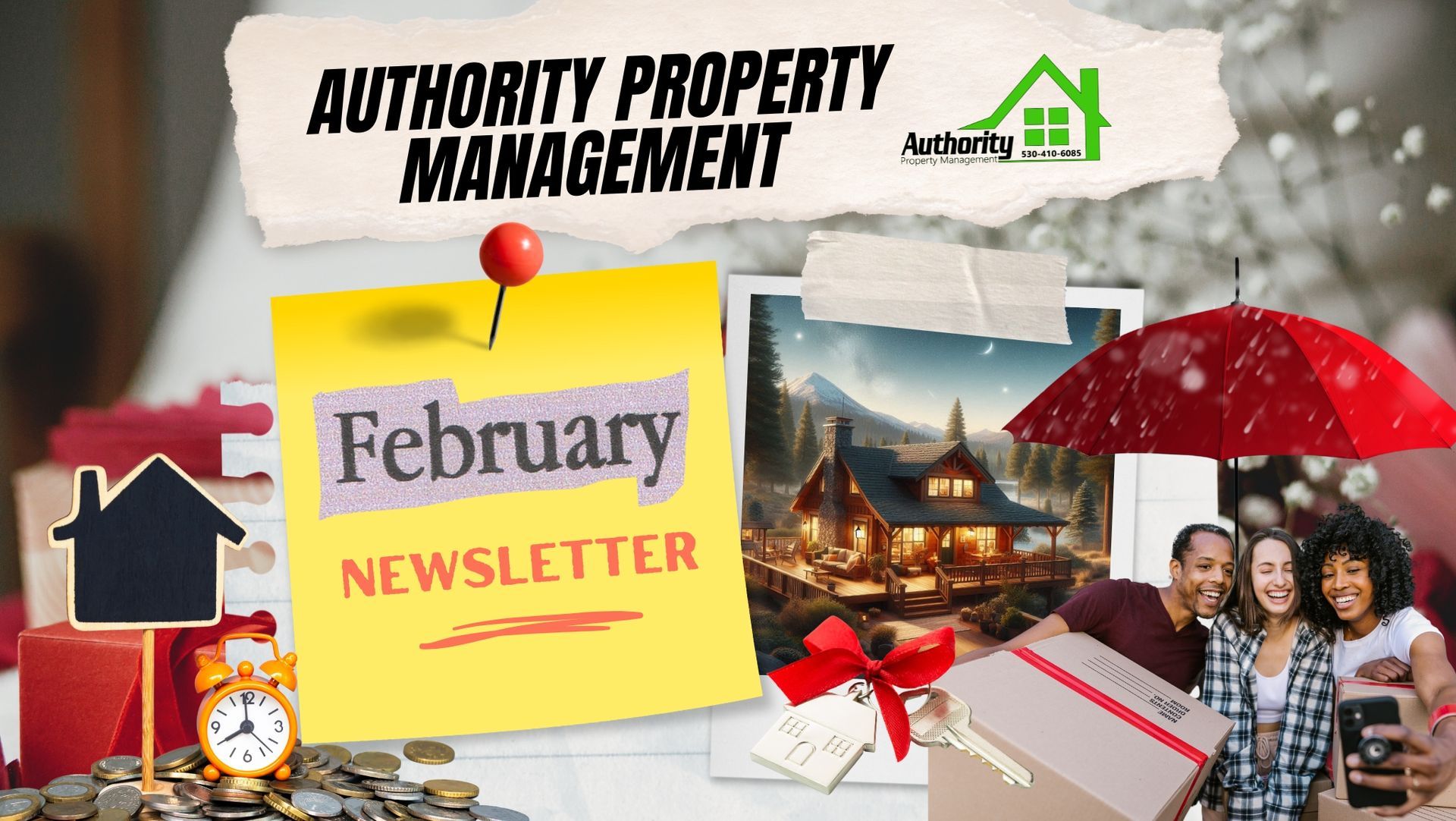 Thumbnail image with text showing February Newsletter by Authority Property Management