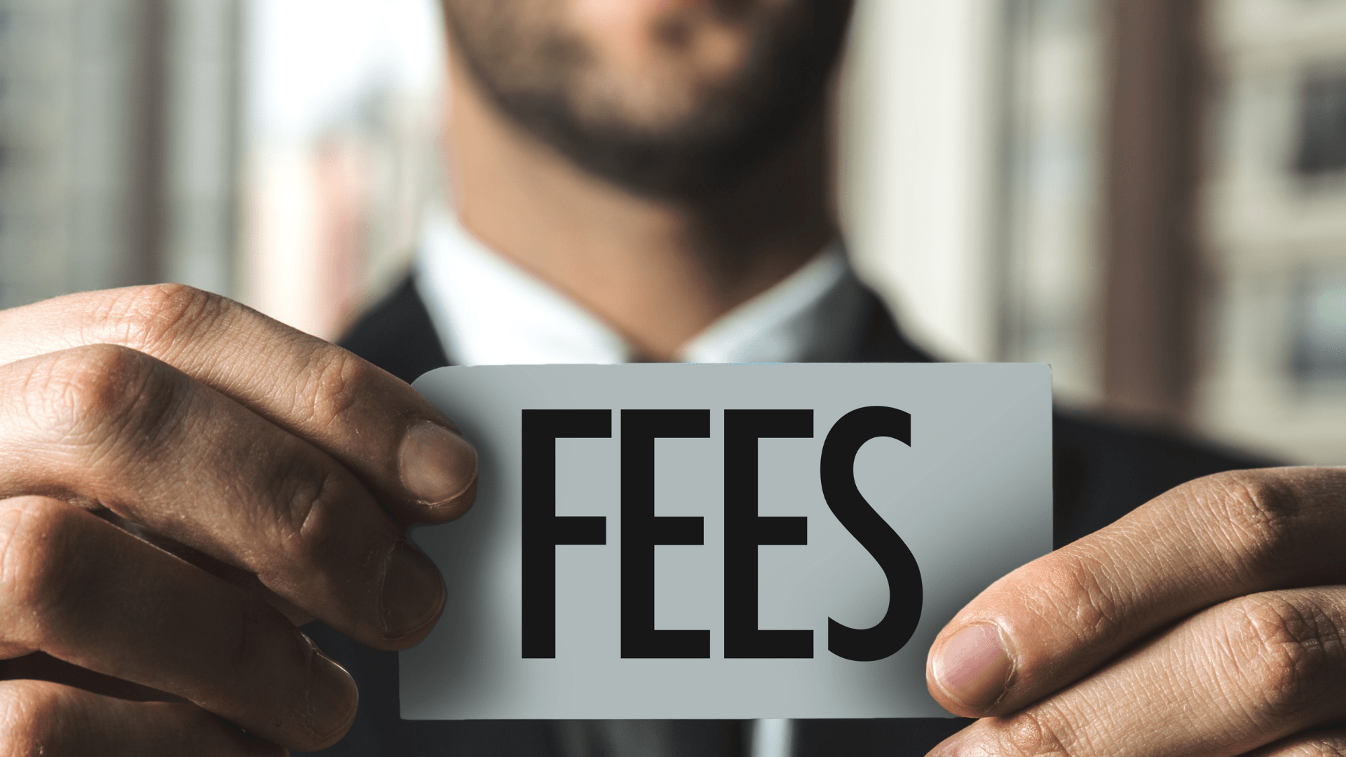 Property manager displaying 'fees' sign