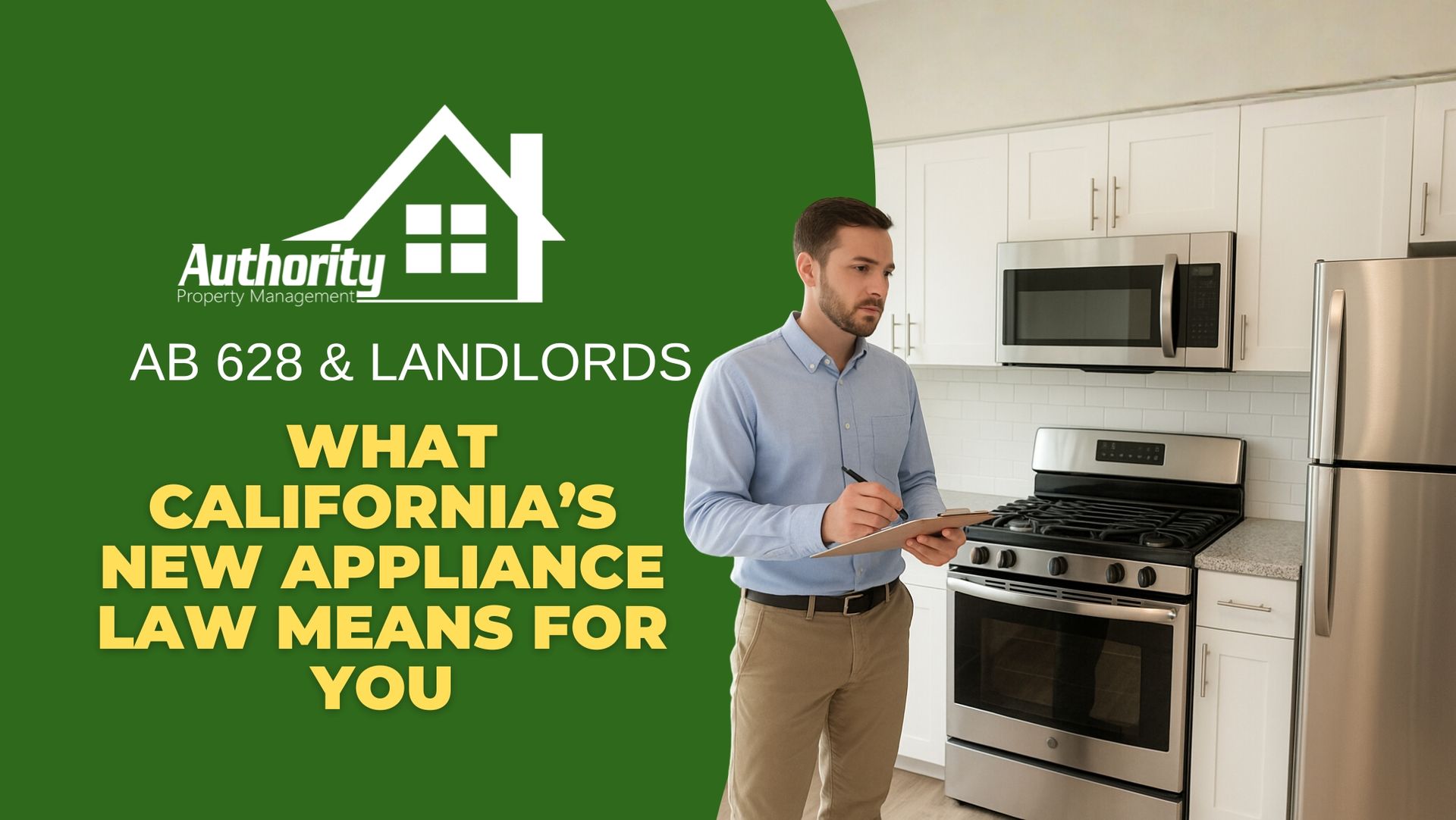 landlord inspecting a modern kitchen in a rental property