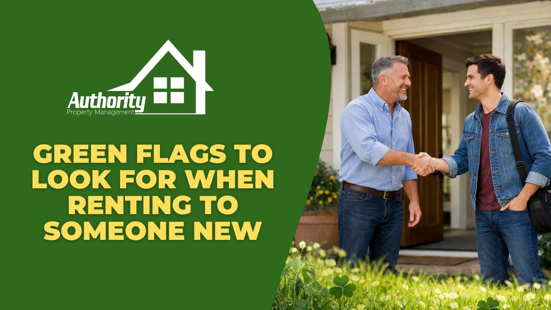 cheerful handshake between landlord and tenant in front of a bright, welcoming home