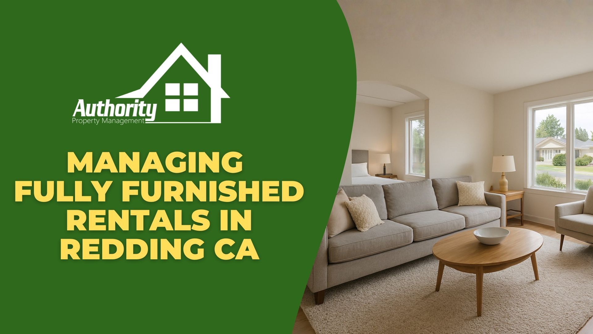 A bright, modern furnished rental home in Redding, California with a clean and inviting interior