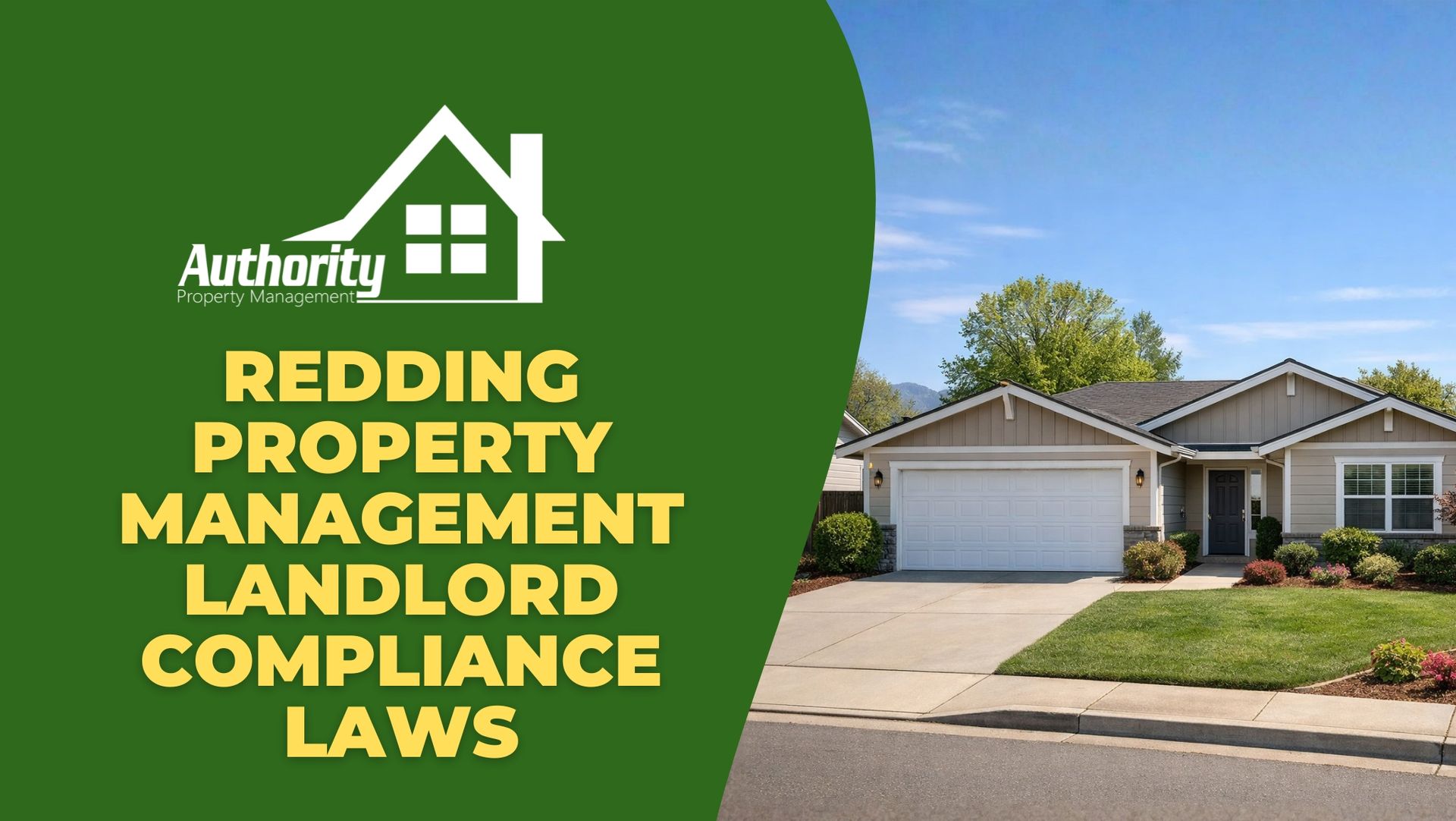 A well-maintained single-family rental home in Redding during a bright spring day