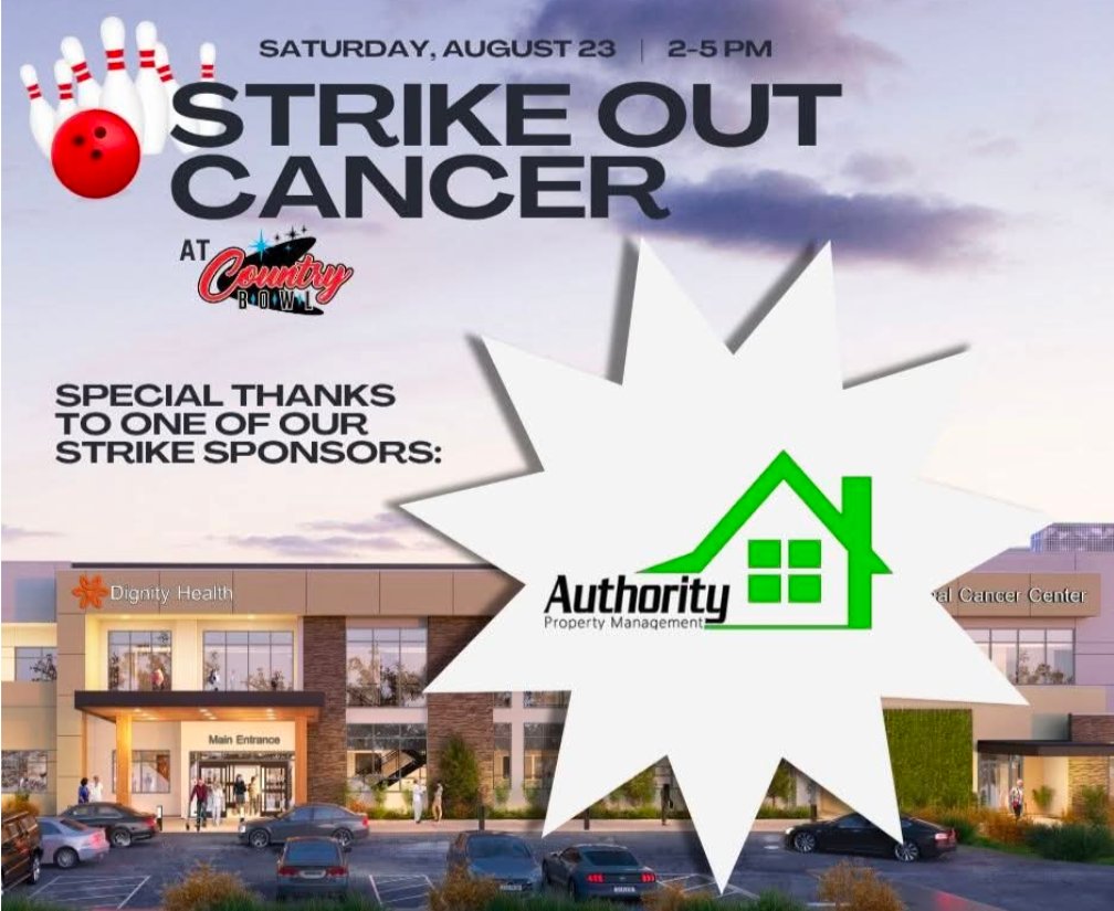 ChatGPT said Strike Out Cancer Bowlathon sponsorship partner Authority Property Management, August 2025.