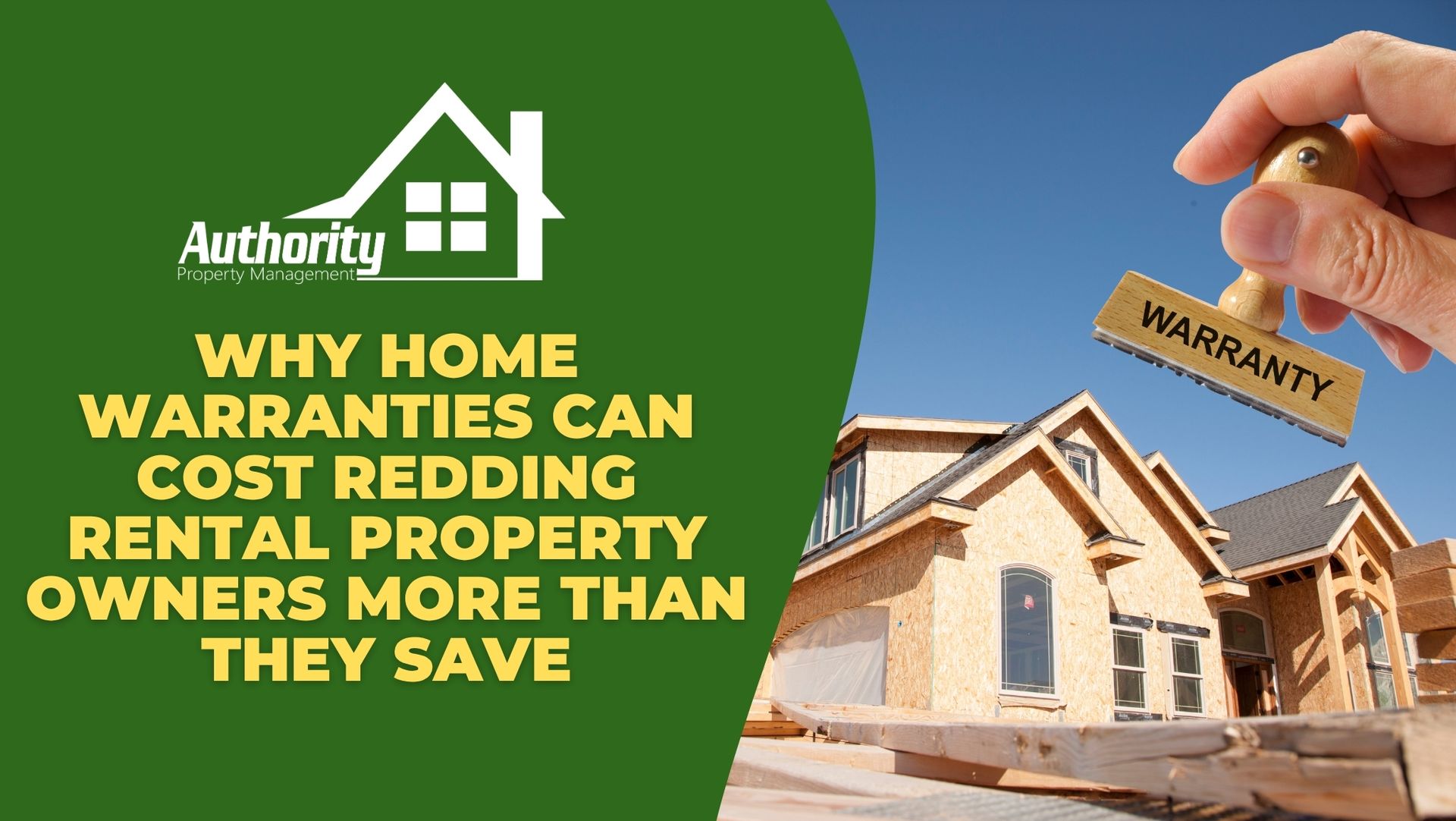 Image of a house with a warranty sign above