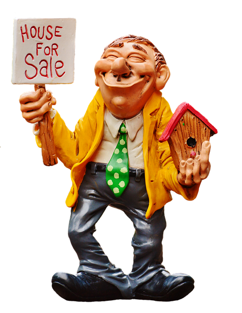 clay figure with house for sale sign