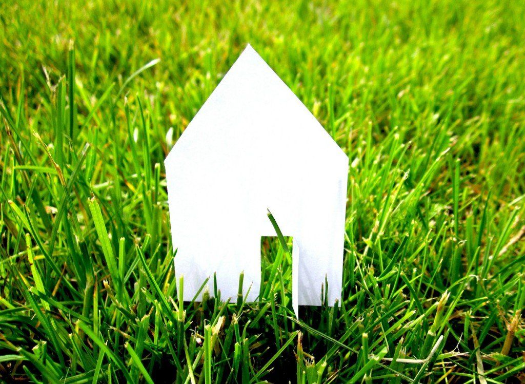 house figure in grass