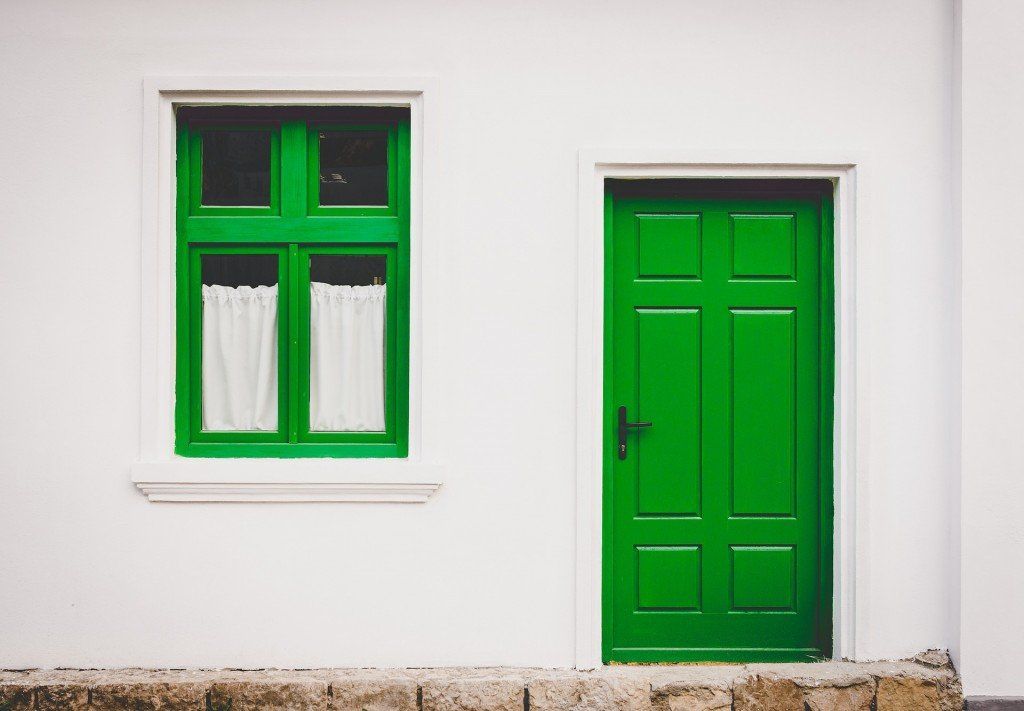 green doorway