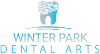 The logo for winter park dental arts has a tooth on it.