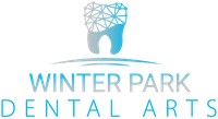 The logo for winter park dental arts has a tooth on it.