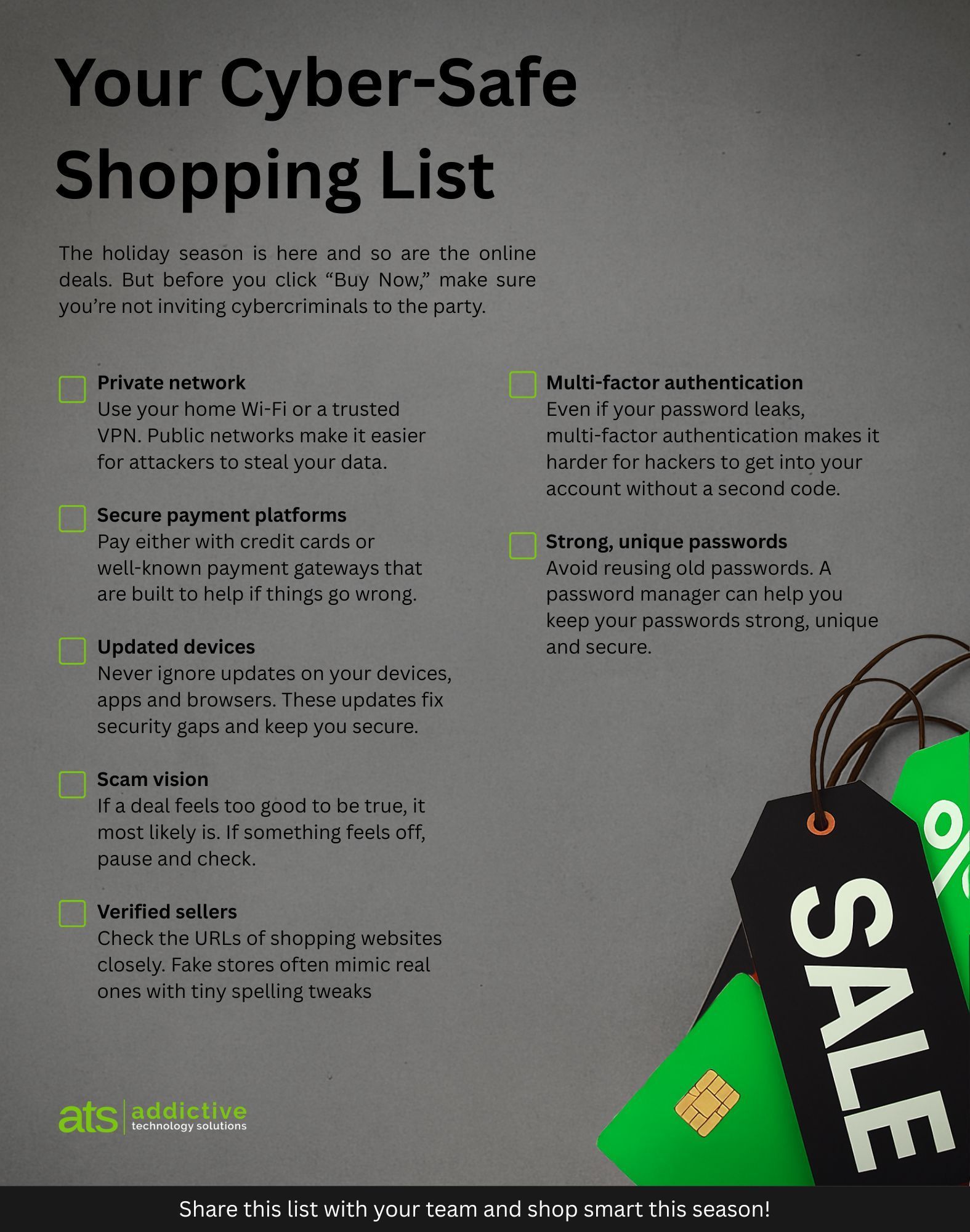 Your Cyber-Safe 
Shopping List