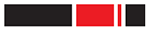 A black and red stripe on a white background.