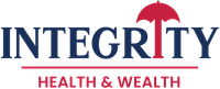The integrity Health & Wealth logo has a red umbrella on it.