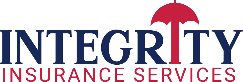 The integrity insurance services logo has a red umbrella on it.