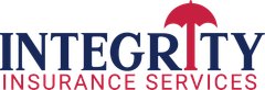 The integrity insurance services logo has a red umbrella on it.