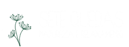 Um logotipo apresentando três hastes florais verdes estilizadas com cachos em forma de guarda-chuva sobre um fundo branco.