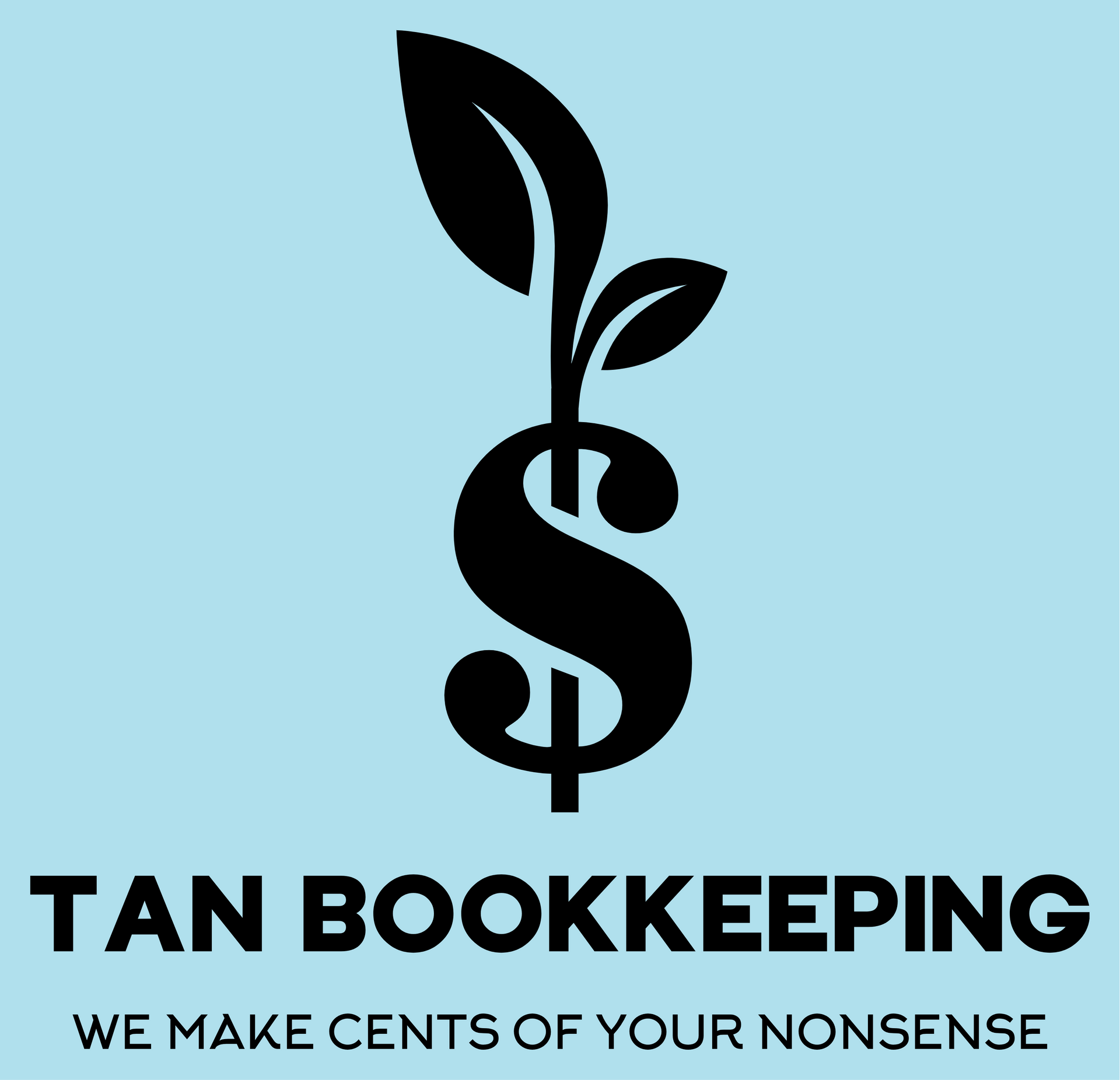 Tan Bookkeeping Logo (black on light blue)