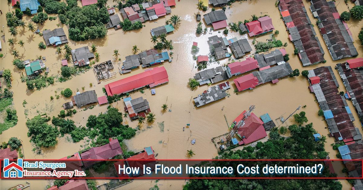 Aerial view of a residential neighborhood submerged in floodwaters