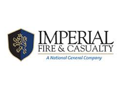 Imperial Fire & Casualty logo: blue and black shield with lion emblem, text