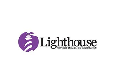 Lighthouse Property Insurance Corporation logo: purple lighthouse in a circle, next to company name.