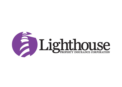 Lighthouse Property Insurance Corporation logo: purple lighthouse within a circle, black text.