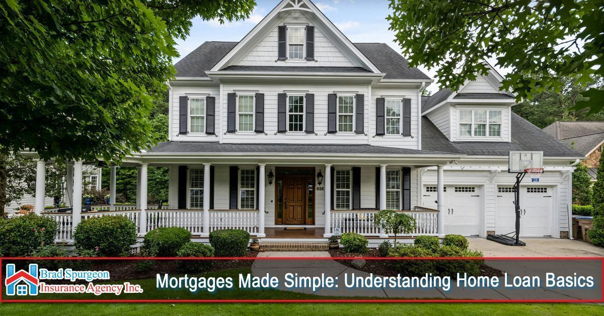 A white, two-story house with a front porch, garage, and dark shutters