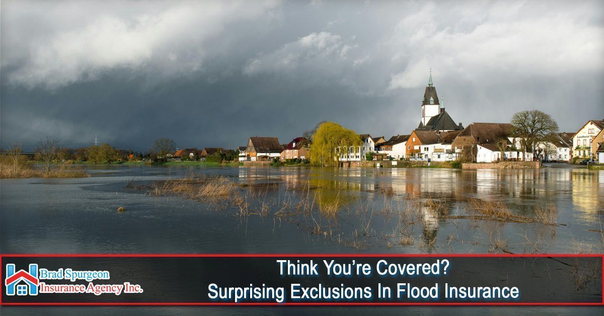 A flooded town under a dark, stormy sky