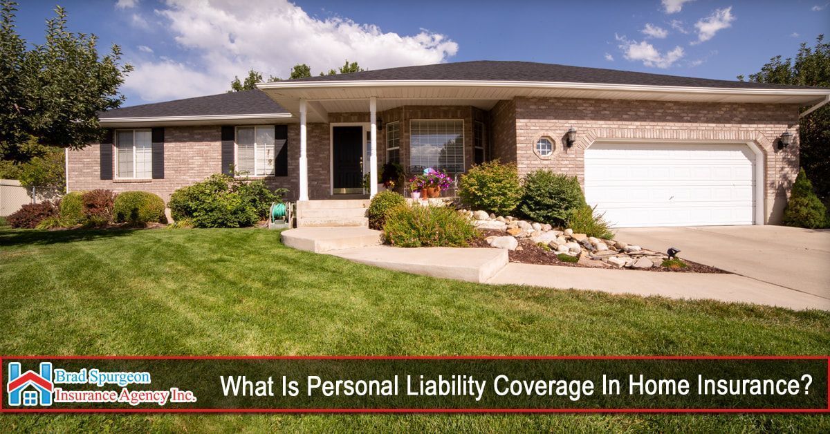 A brick suburban ranch house with a large green lawn, a white garage door