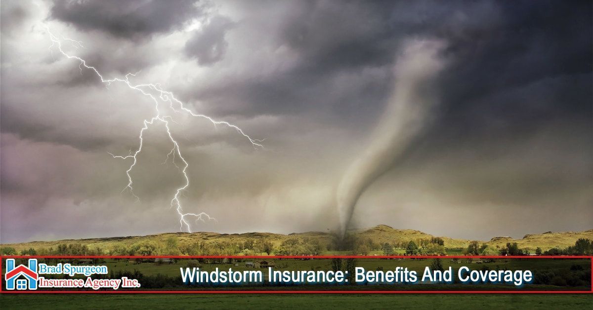 A lightning bolt strikes near a tornado over a grassy landscape