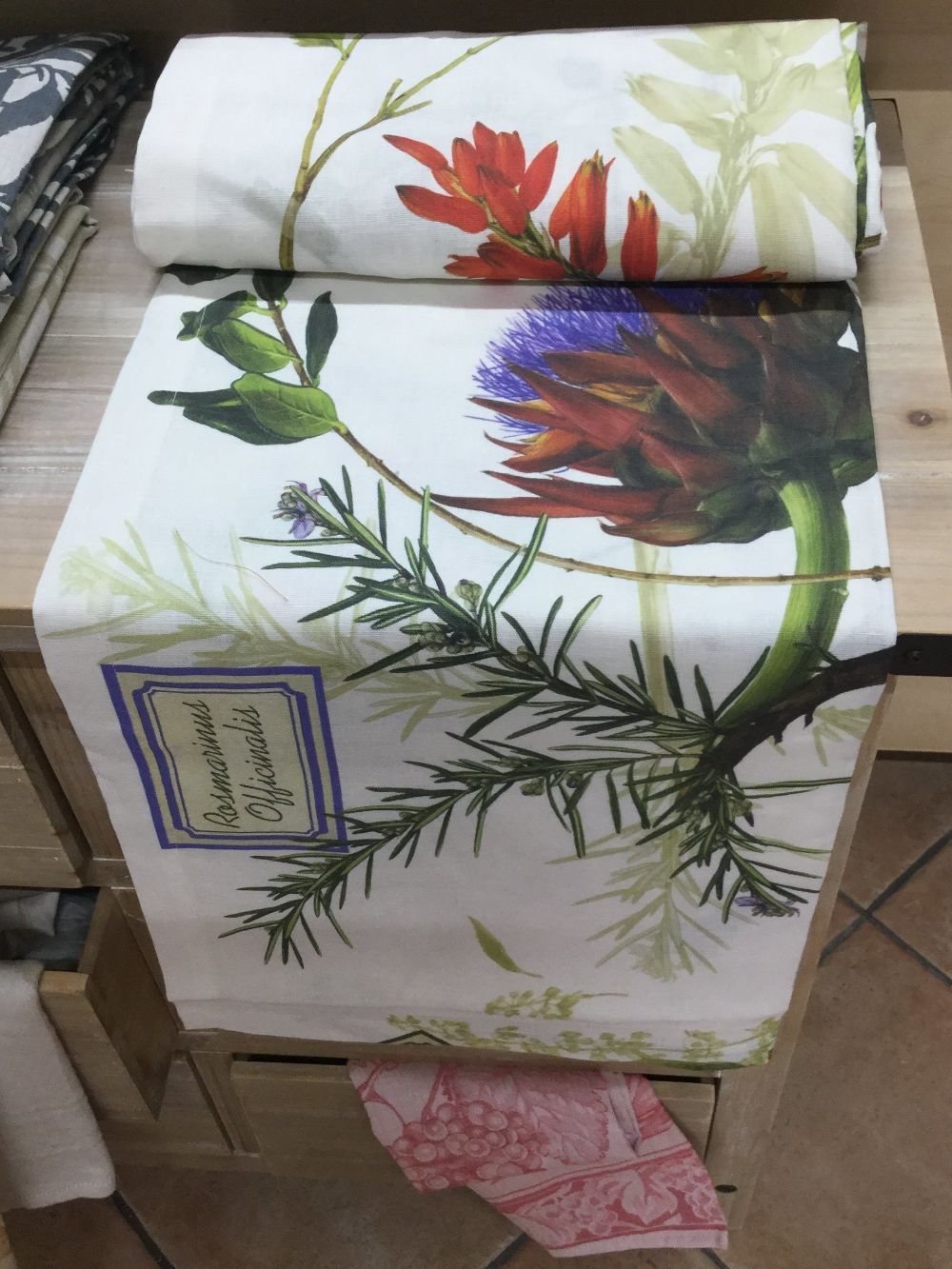 Tessuto a stampa vegetale