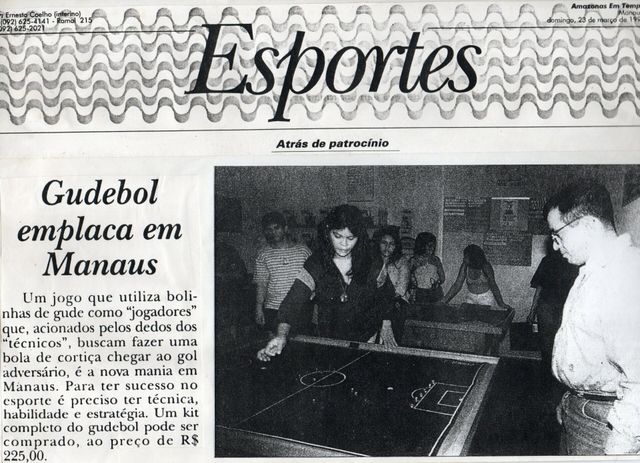 7º matéria sobre o Gudbol, Esportes Jornal Acrítica, edição de Domingo  16/10/1994 - Manaus /AM.