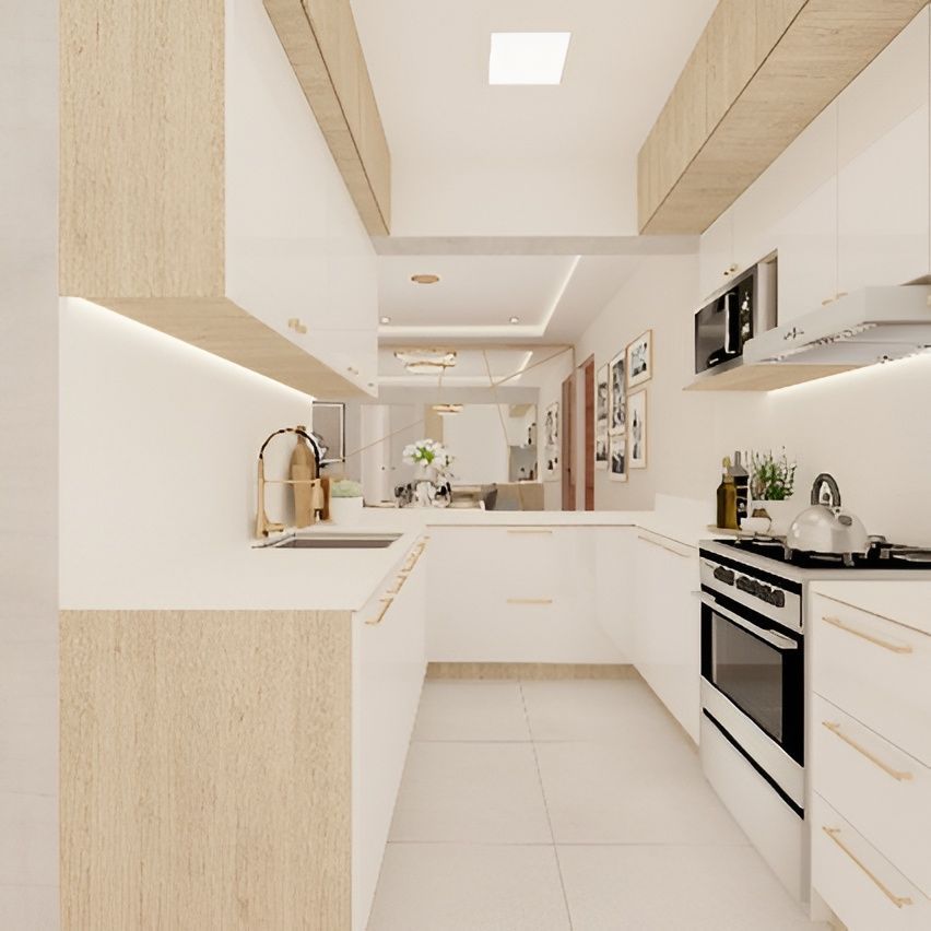 Un equipo revisa los planos arquitectónicos alrededor de una mesa en una oficina luminosa.