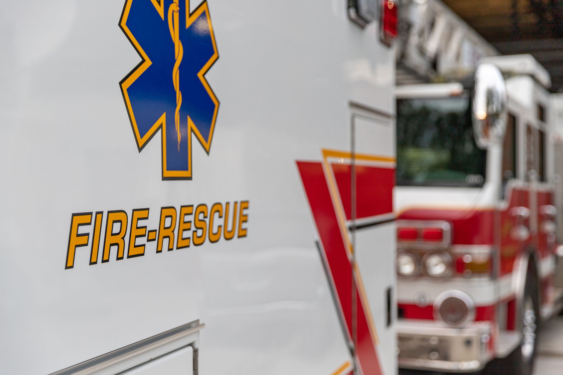 Red fire truck with 