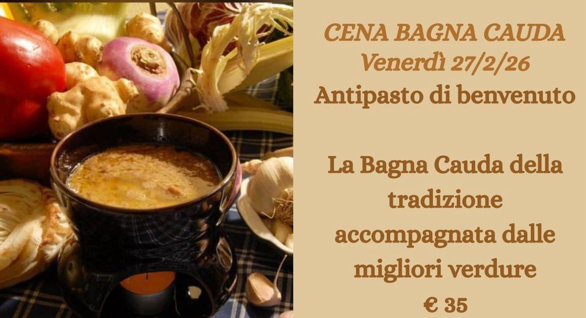 Cena bagna cauda tipica piemontese alla locanda della mandria