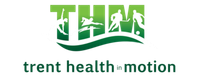 A logo for trent health in motion enhancing health optimizing performance