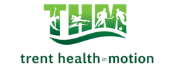A logo for trent health in motion enhancing health optimizing performance