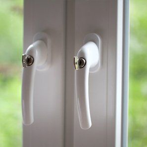 uPVC door handles with keys in them