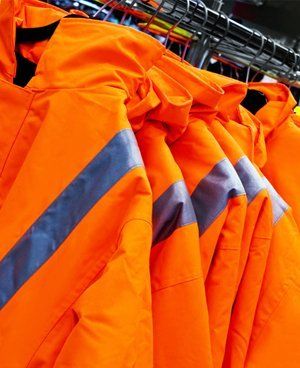 Orange protective jackets