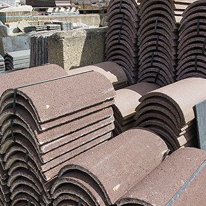 Roofing tiles stacked up