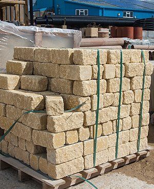 Pallet of natural stone bricks