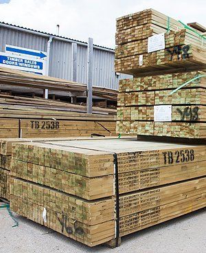Pallets of timber