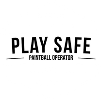 A black and white logo for a paintball operator.