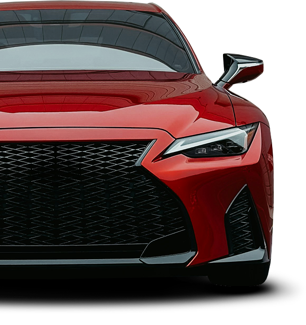 Red Lexus car front view, black grille, sleek design | Downtown Auto Clinic