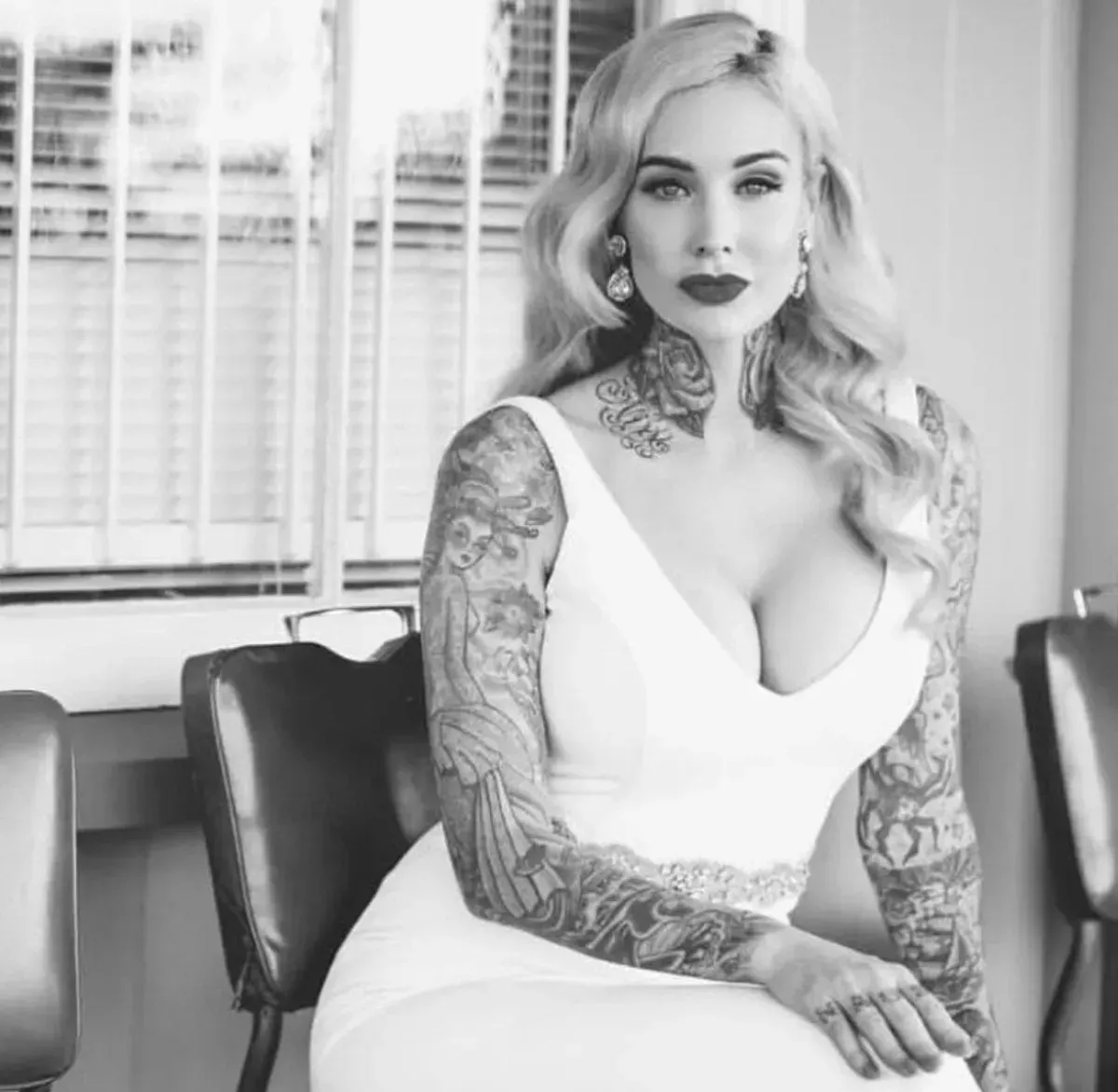 A Woman In A White Dress With Tattoos On Her Arms — It's All About Brows In Varsity Lakes, QLD