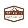 A logo for a construction company called tailored excavation.