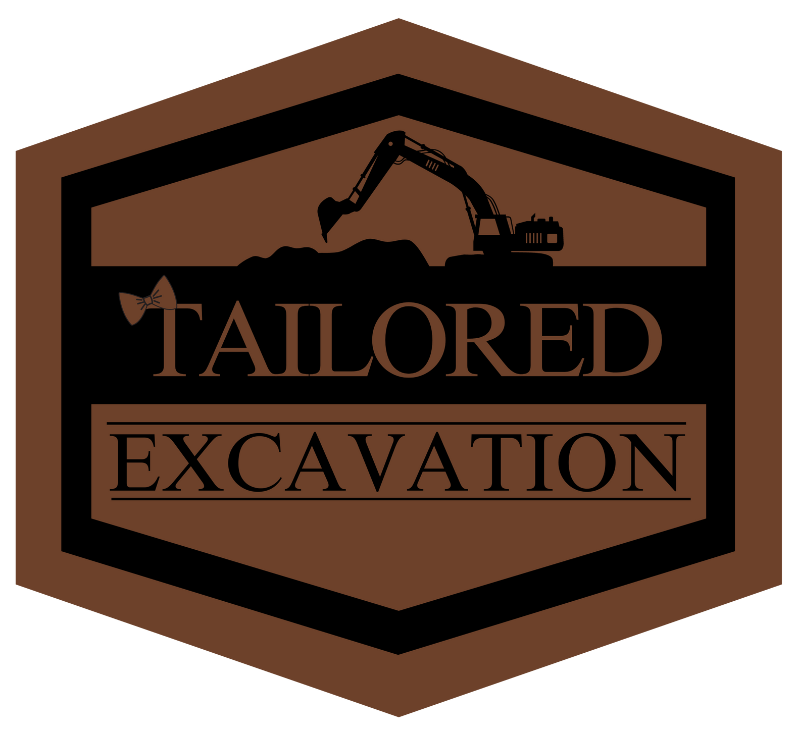 Tailored Excavation Logo Black and Brown