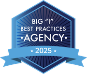 Blue and dark blue badge: Big 