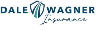 Dale Wagner Insurance logo in blue with a stylized shield icon and script lettering