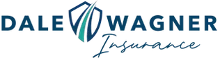 Dale Wagner Insurance logo in blue with stylized shield icon and script text