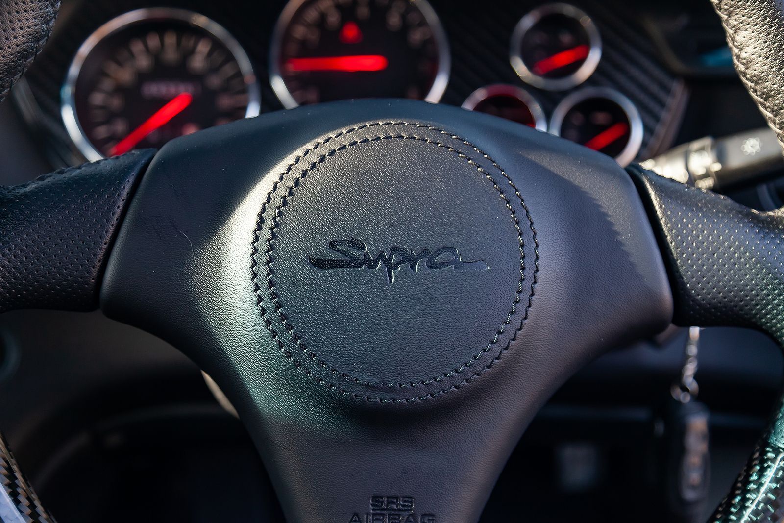 Black steering wheel with 