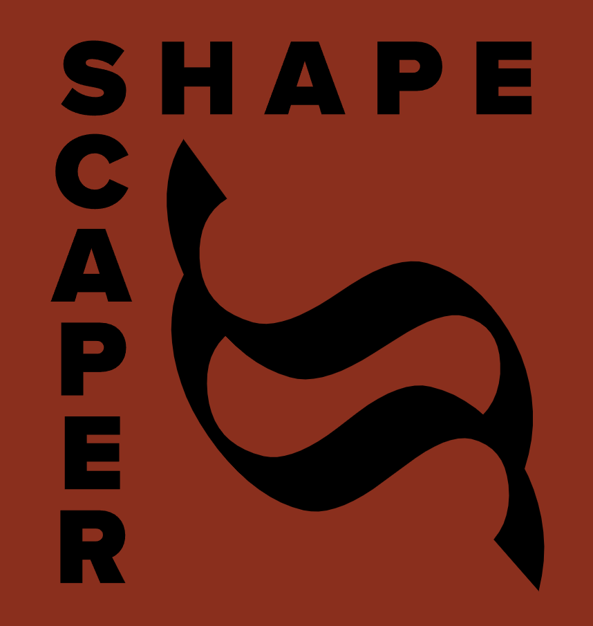 A logo for shapescaper with a black s on a red background